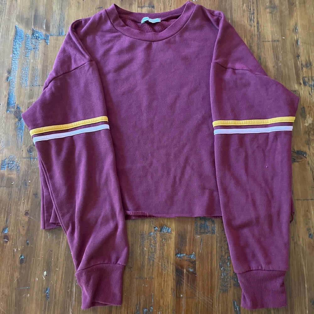 Maroon Charlotte Russe Cropped Crewneck